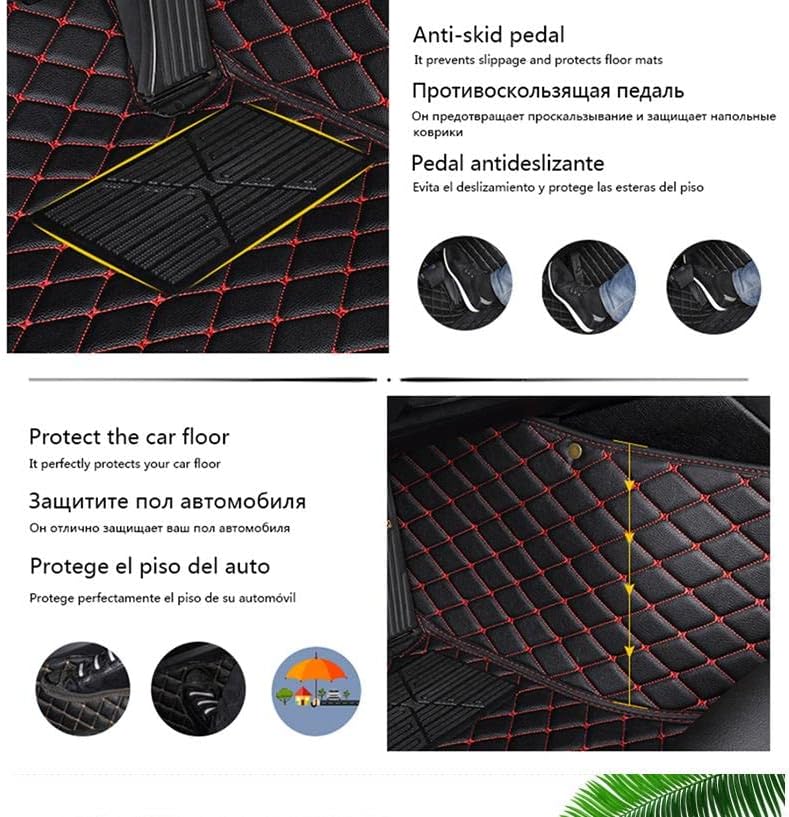Custom Car Floor Mat Compatible with BMW Mercedes-Benz Toyota Cadillac Lexus Honda Infiniti Nissan Hyundai Kia Audi All Models Cars Sedans SUVs Automotive Mats (Black and White bar)