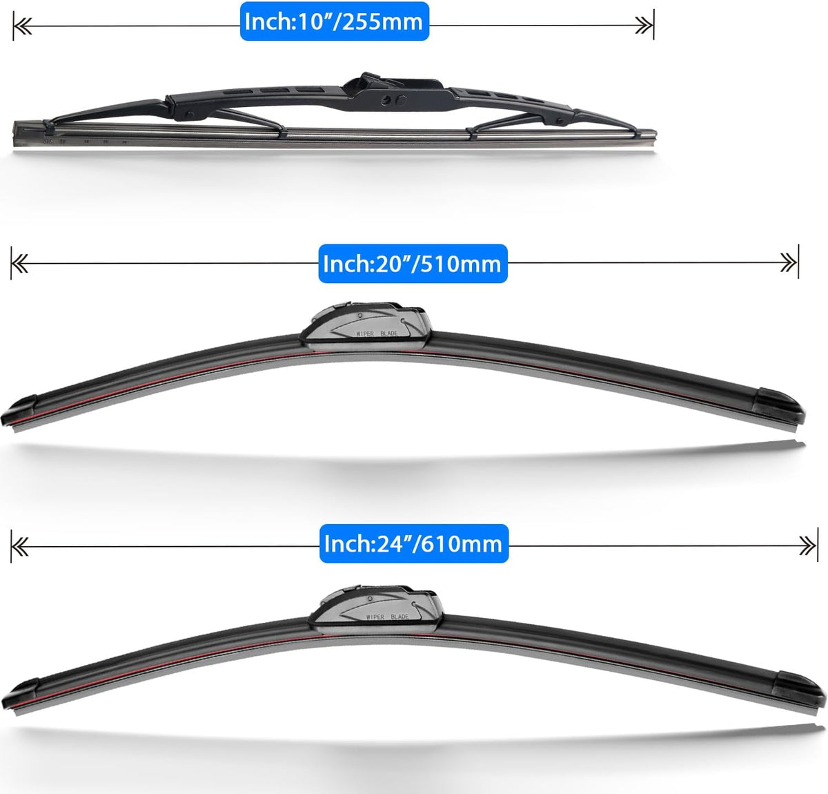 Windshield Wiper Blades Replacement for 2017-2023 GMC Acadia Original Factory Quality Front Rear Wipers Blade Set for My Car - 24" 20" 10" (Pack of 3)