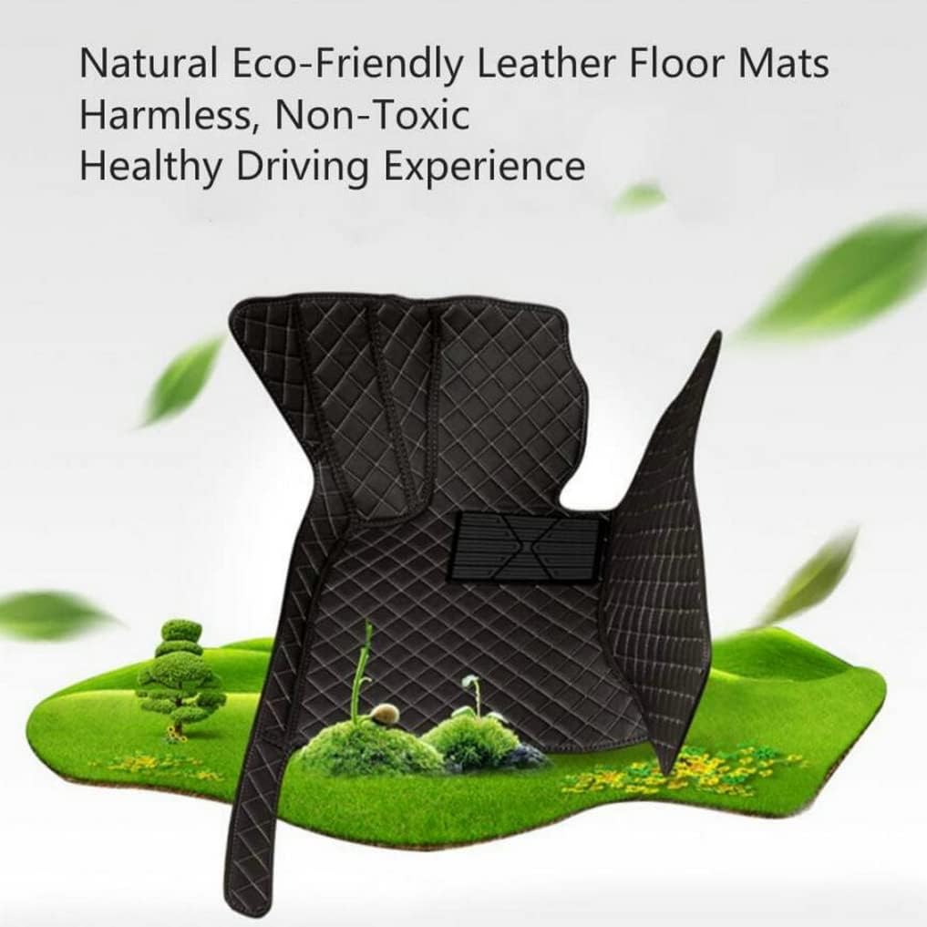 Custom All-Weather Protection Leather Car Floor Mats for Cars Sedan SUV Sports Car Waterproof Floor Mat (3D Black red)