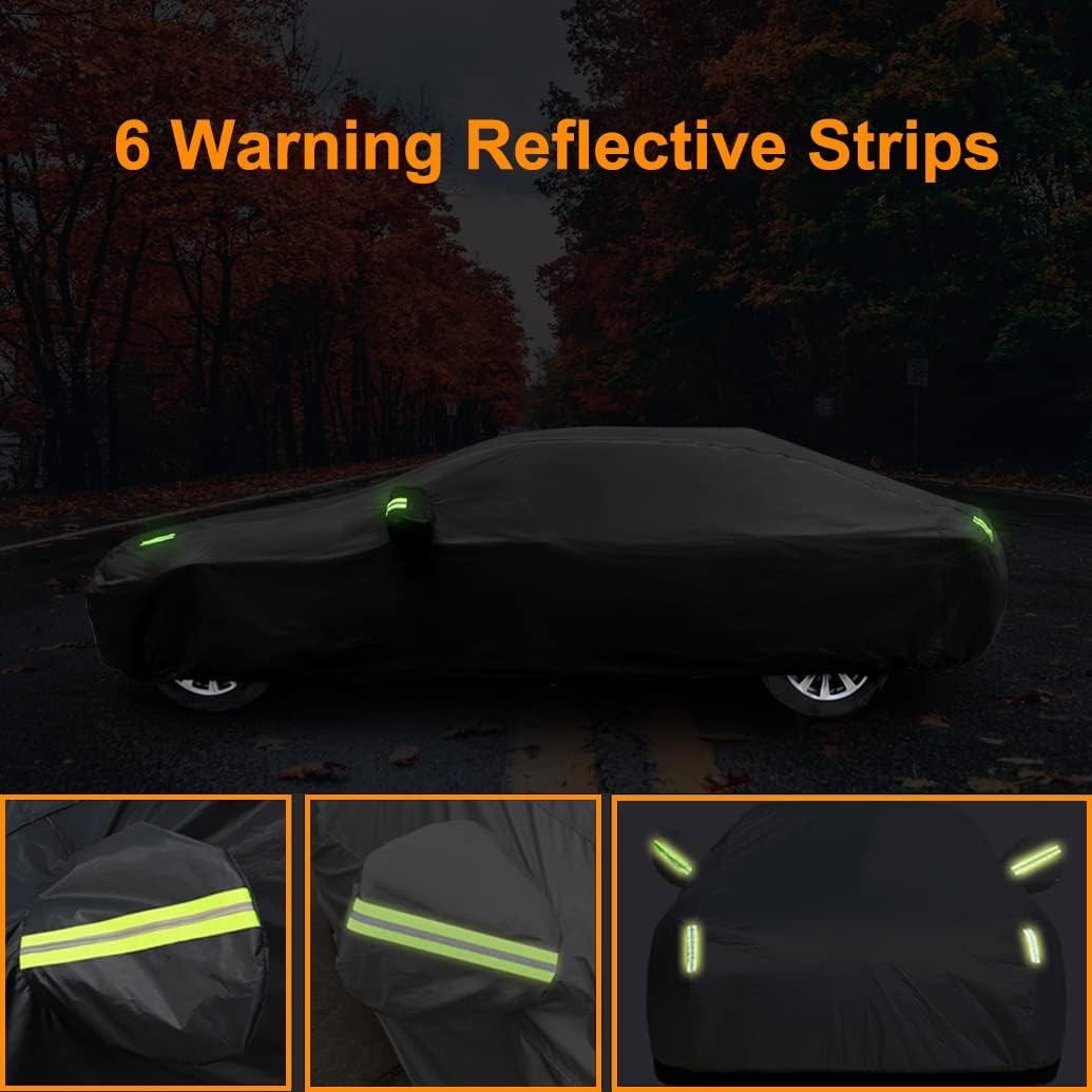 Heavy Duty Waterproof Car Cover Compatible with Jeep Wrangler 2-Door 2025-1987 SUV Wagon, All Weather Car Covers with Cotton Lining, Snow Rain Sun UV Cover for Wrangler 2 Door JK JL CJ YJ TJ