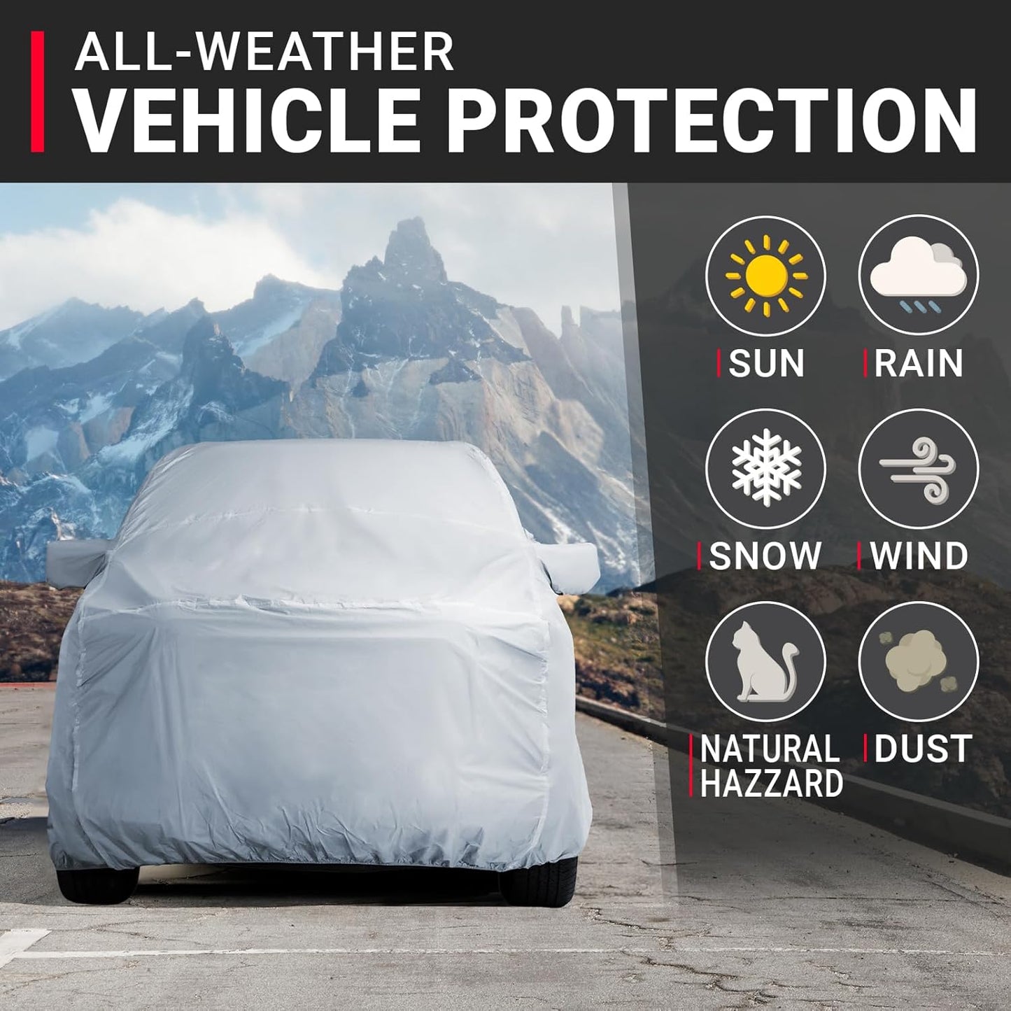 iCarCover Fits 1997-2024 F-150 SuperCrew Cab, 5.5 ft Short Bed Ford Truck Cover Automobiles Form-Fit Padded Full Exterior Waterproof Automobiles Protection Covers