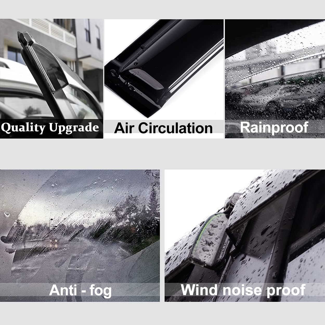 94161 Side Window Wind Deflectors fit for 2009-2017 Chevrolet Traverse,4pcs Outside Mount Style Nice Sun Rain Guards Set,Dark Smoke Window Visor