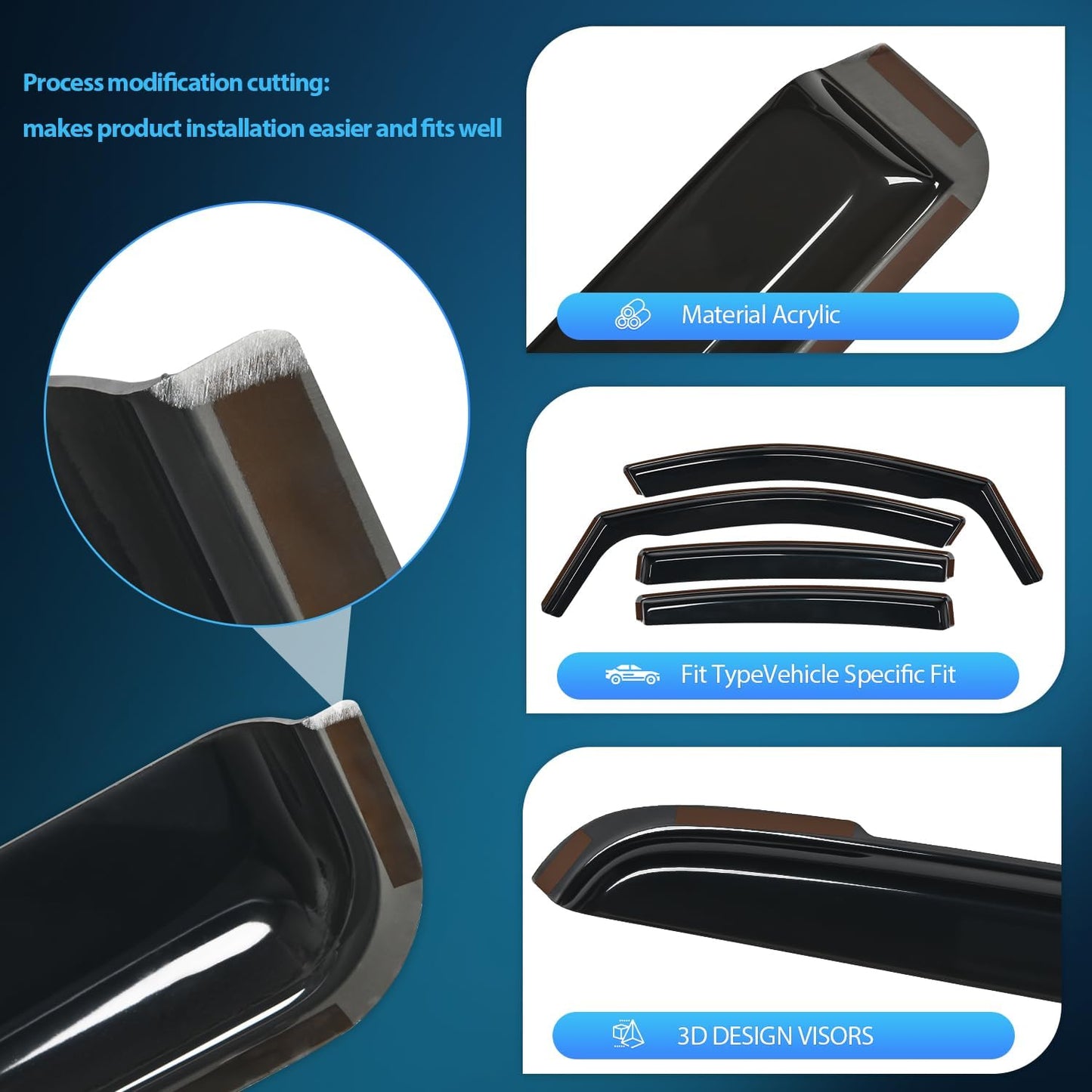 Nilight Vent Window Visors for Crosstrek 2018-2023 Impreza Hatchback 2017 2018 2019 2020 2021 2022 2023, in-Channel Rain Guards, Original Window Deflectors-4PCS