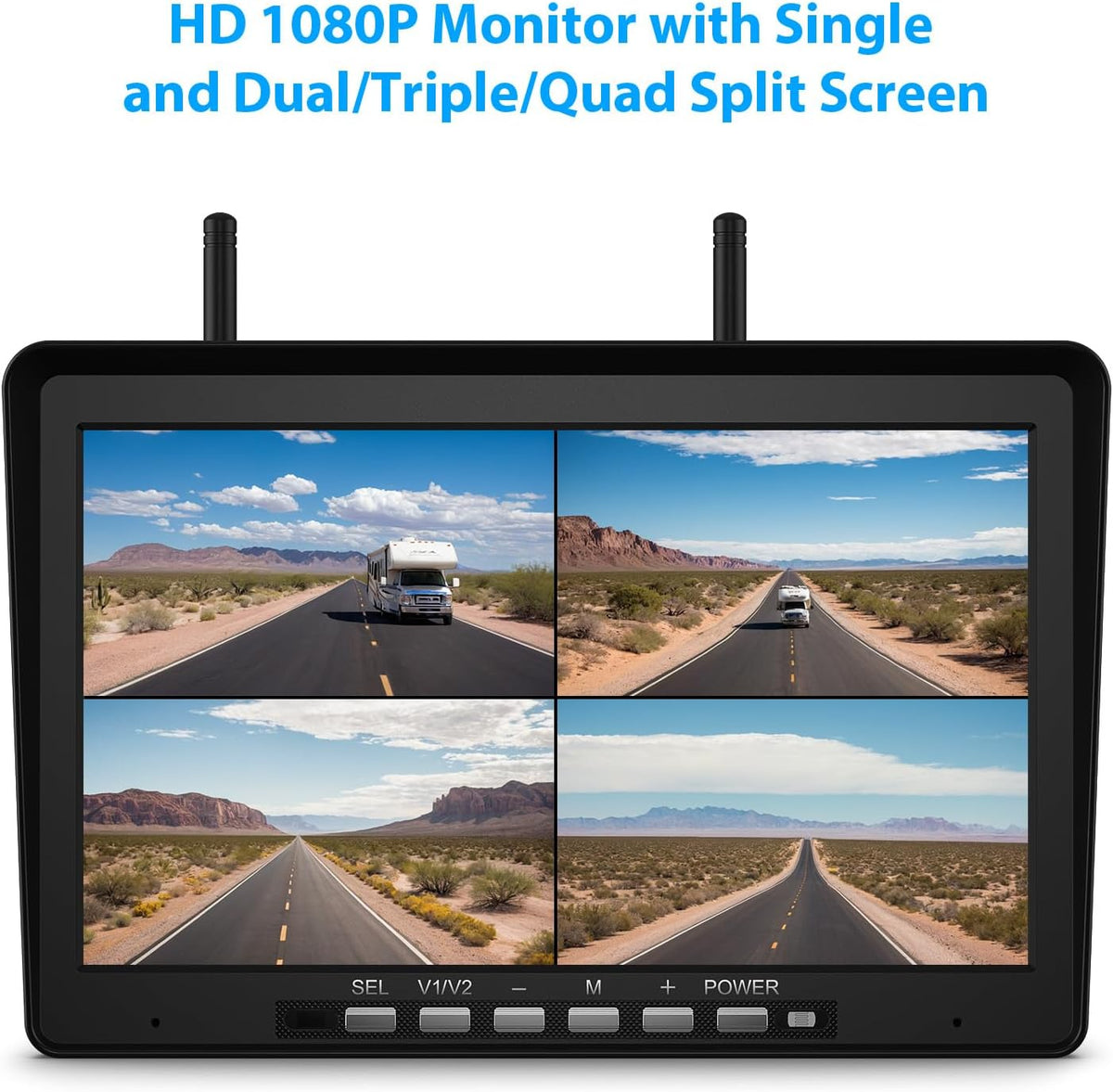 10.1" RV Backup Camera Wireless System Plug and Play, Pre-Wired for Furrion RV Trailer Camper Motorhome, HD 1080P DVR Monitor with Rear View Camera, IR Night Vision IP69K Waterproof, BY5