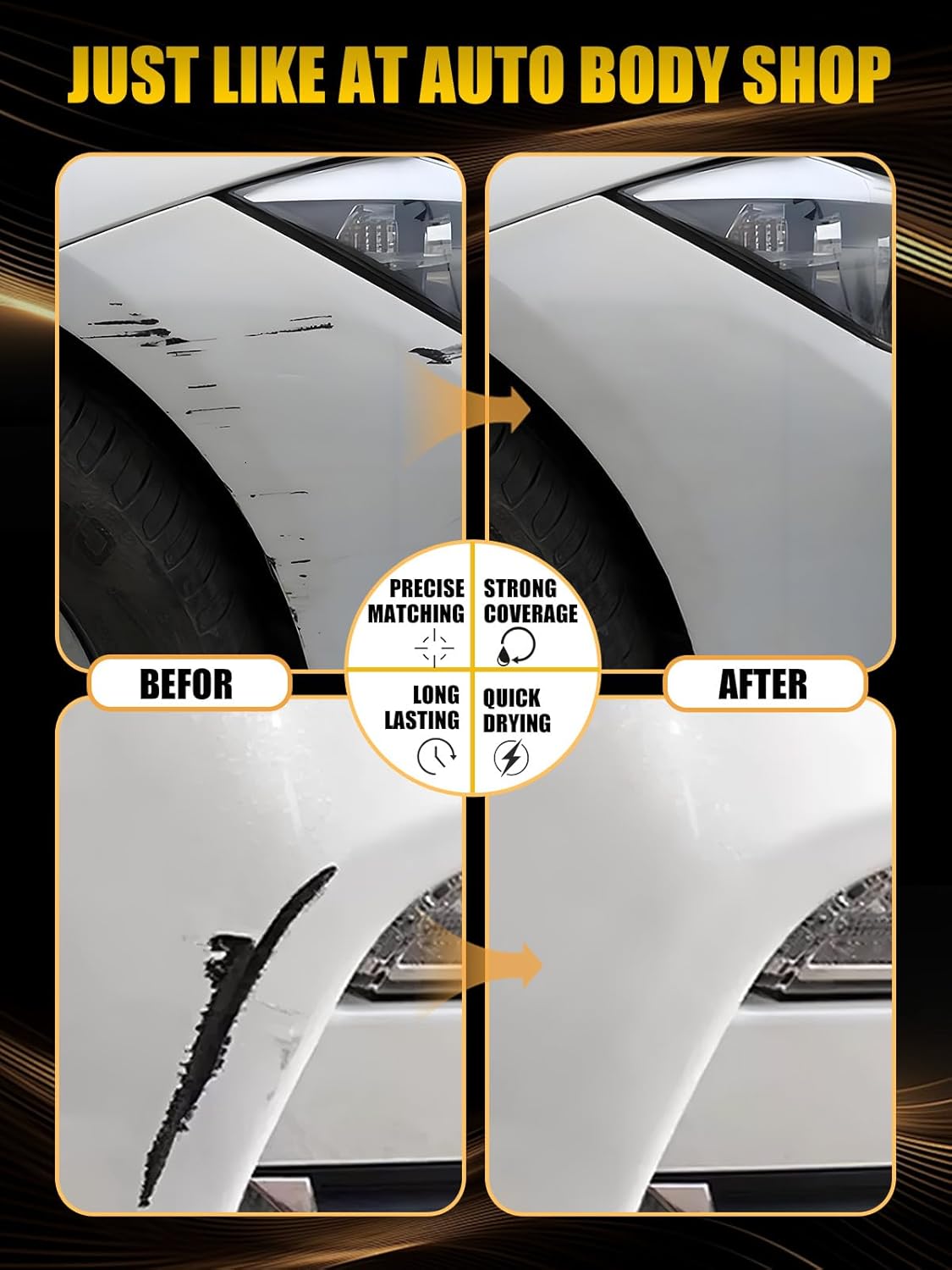 (842/5842) Twilight Blue Metallic Touch Up Paint Compatible with Mercedes-Benz, Exact Match Car Paint Pen Automotive Scratch Repair Remover Kit Quick & Easy Solution for Vehile Chips and Nicks