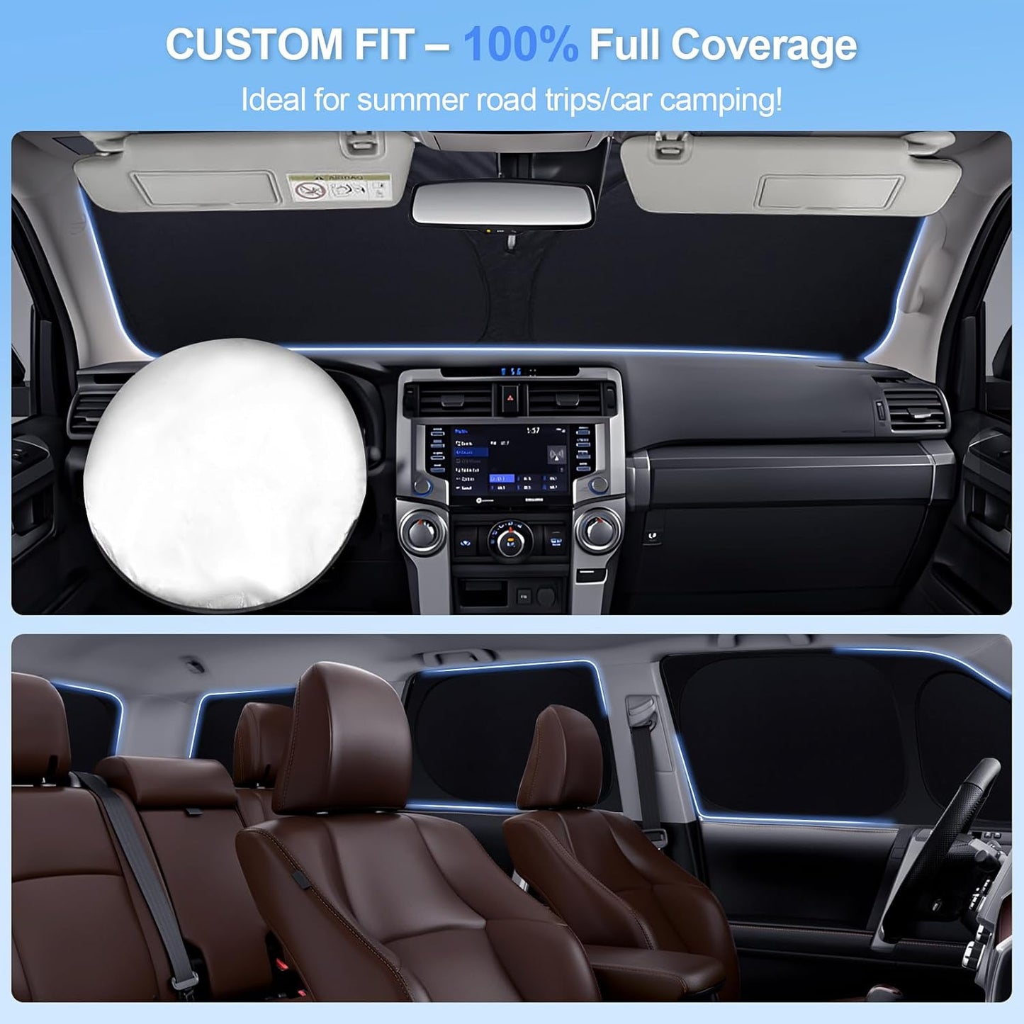 8pcs Car Window Shades for Subaru Outback Wagon 2010-2014 Accessories,Windshield Side Rear Full Sunshade,Sun Visor UV Blocking, Privacy Protection and Blackout for Camping Outdoor