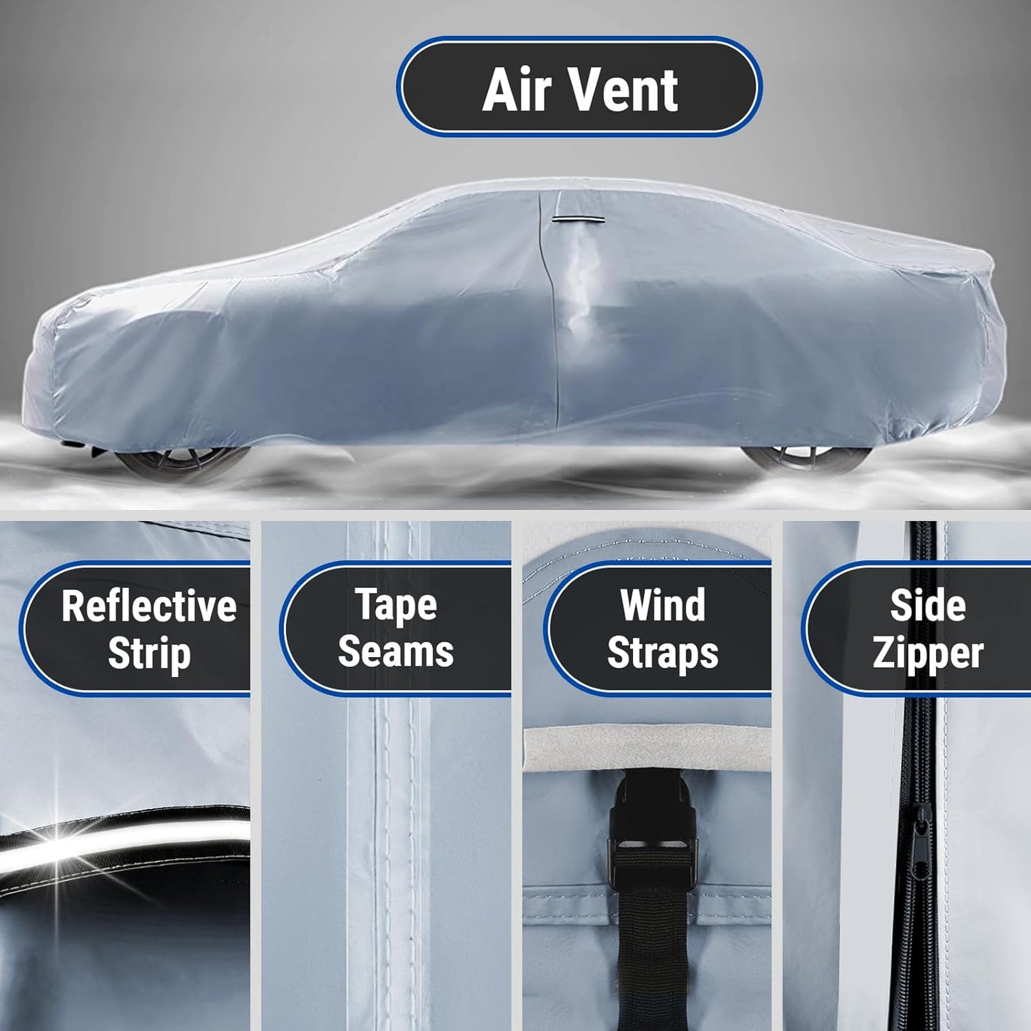iCarCover Premium Car Cover for 1978-1981 Pontiac Lemans 2-Door, 4-Door Heavy Duty Waterproof All-Weather Automobiles Custom Fit Indoor Outdoor UV Snow Protection Covers with Straps and Bag