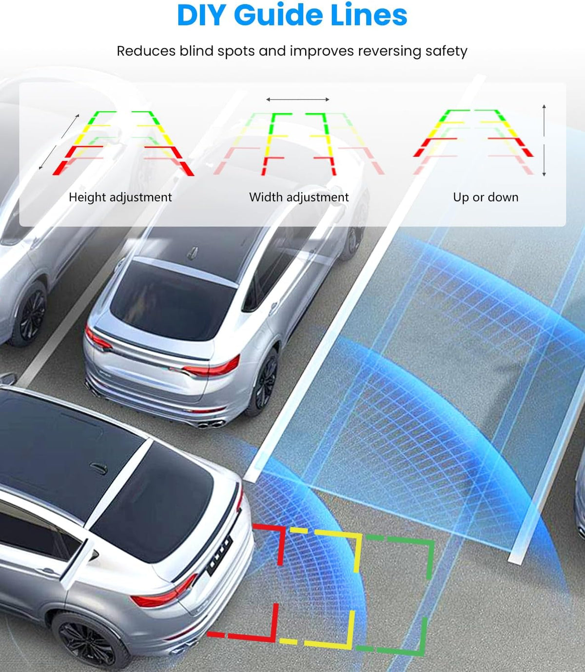 Wireless Backup Camera for Trucks: 5 Inch HD Monitor, Easy Install Stable Digital Signal Back Up Camera System, Dual Channel Color Night Vision Rear View Camera for Car Pickup SUV Van - AUTO-VOX W7Pro
