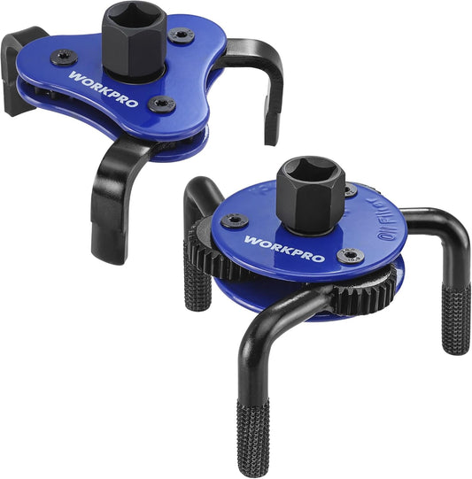 WORKPRO Universal Oil Filter Wrench & Removal Tool, Adjustable Oil Filter Change Set, Ideal for Engine, Conduit, & Fittings