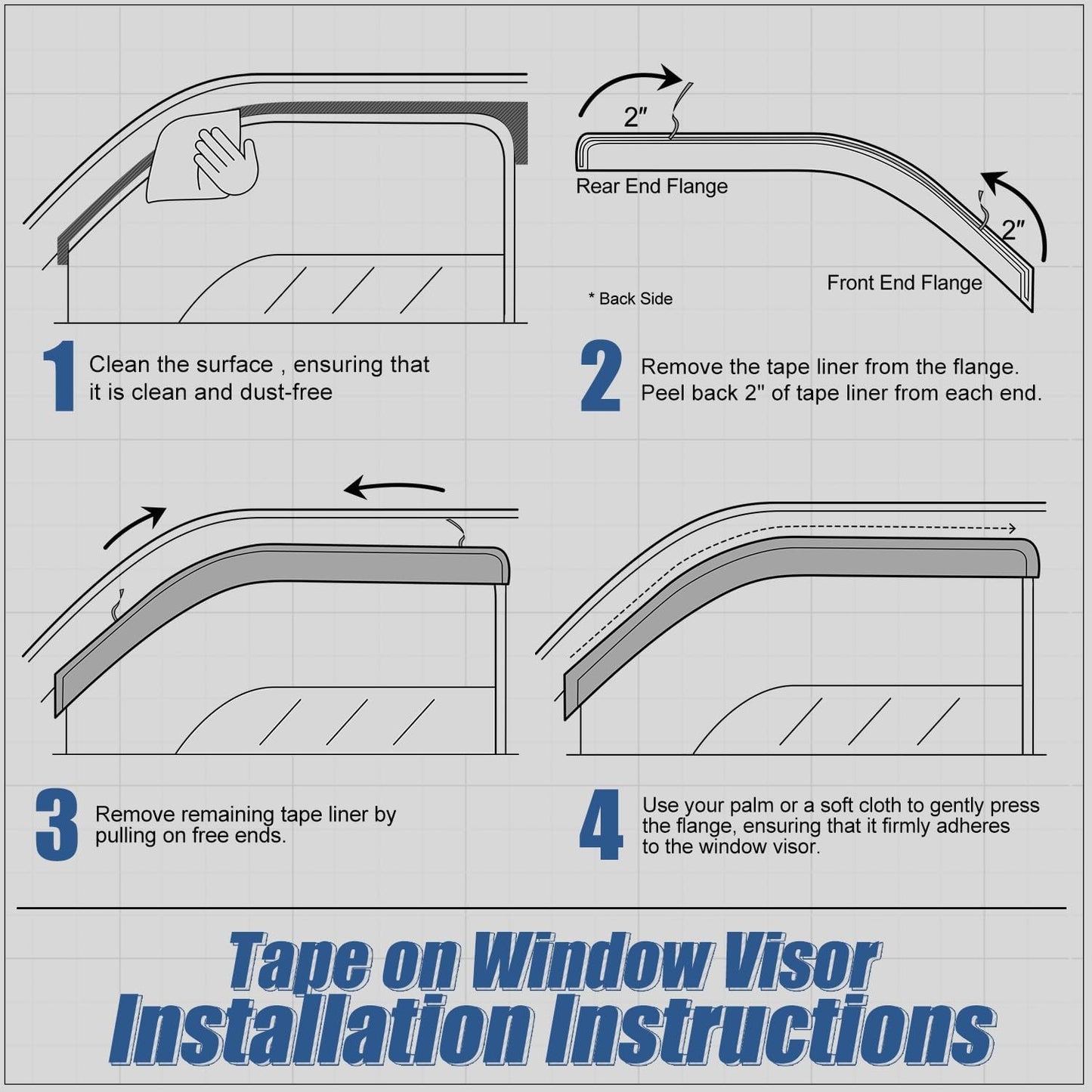 Auto Dynasty 4Pcs Carbon Fiber Pattern Window Visors Compatible with 2003-2008 Toyota Matrix Pontiac Vibe, Tape-On Front & Rear Window Deflectors Rain Guards Sun Wind Air Side Vent Shade, Glossy Black
