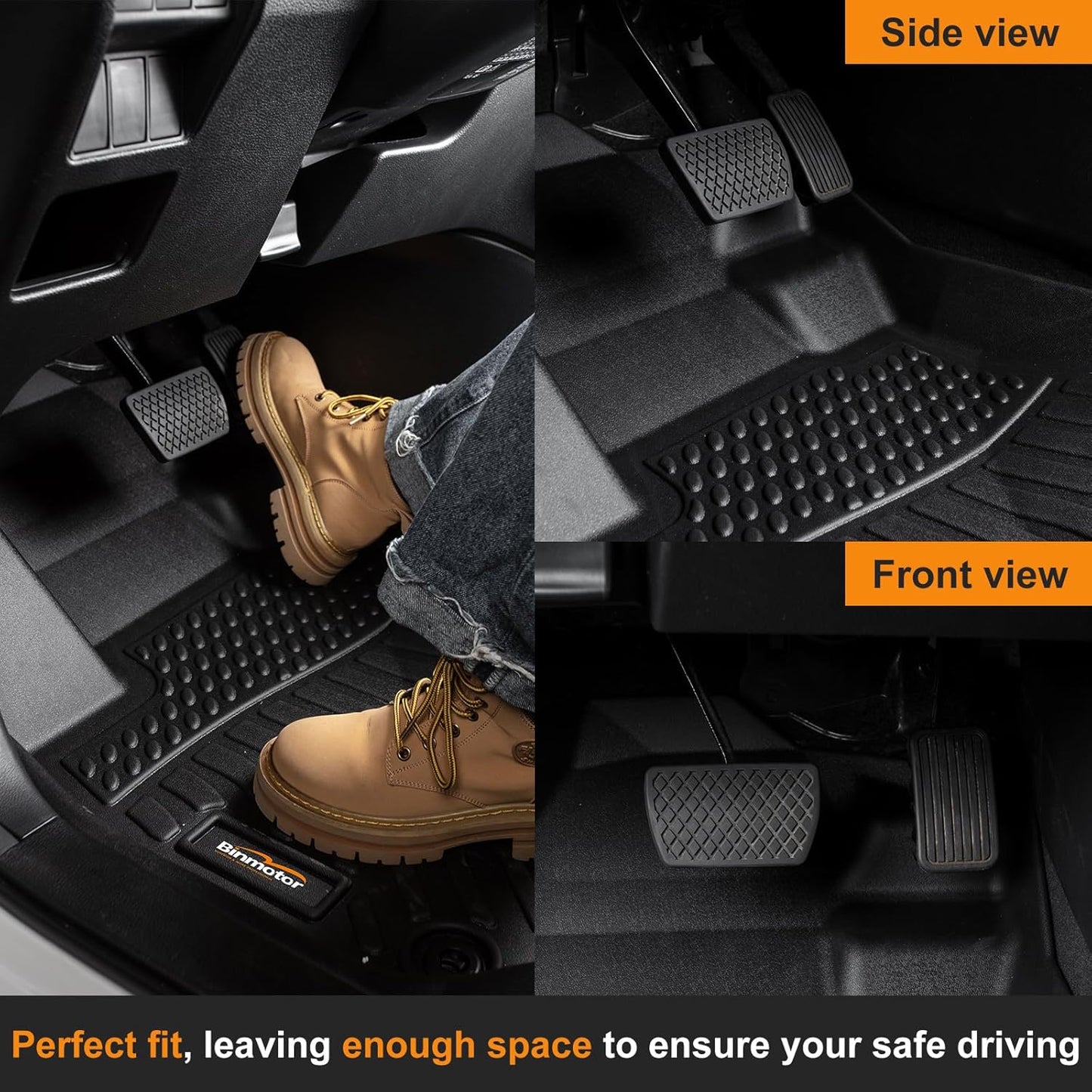 Binmotor-Floor Mats for Lincoln Aviator 2020-2025 (6 Passenger), All Weather Mats for Lincoln Aviator Rubber Liners, Aviator Car Mats Accessories