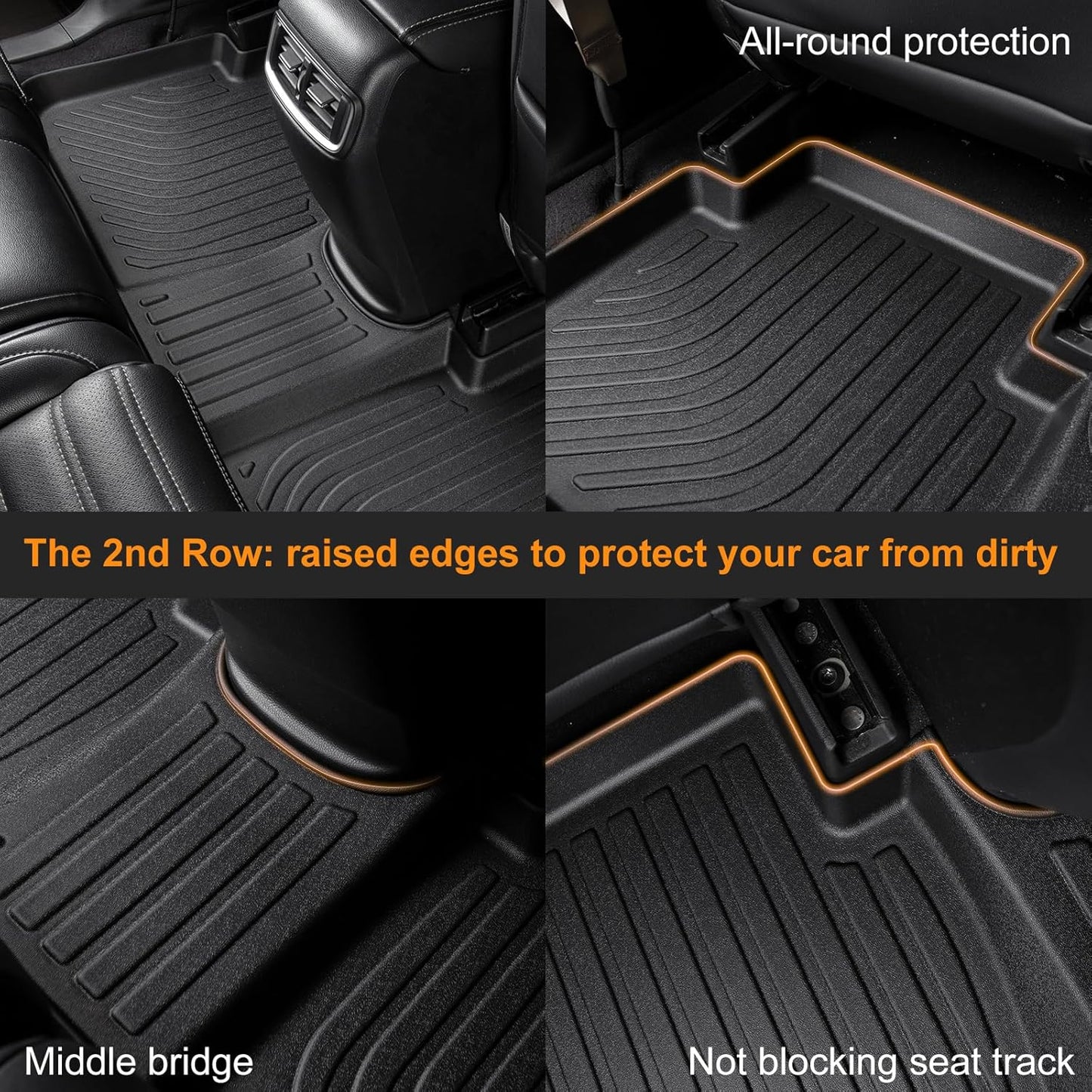 Binmotor-All Weather Floor Mats & Cargo Liner Set for 2023 2024 2025 Prius & Prius Prime(PHEV), TPE Heavy Duty Non-Slip Automotive Floor Liners Waterproof Car Mats for Prius Accessories