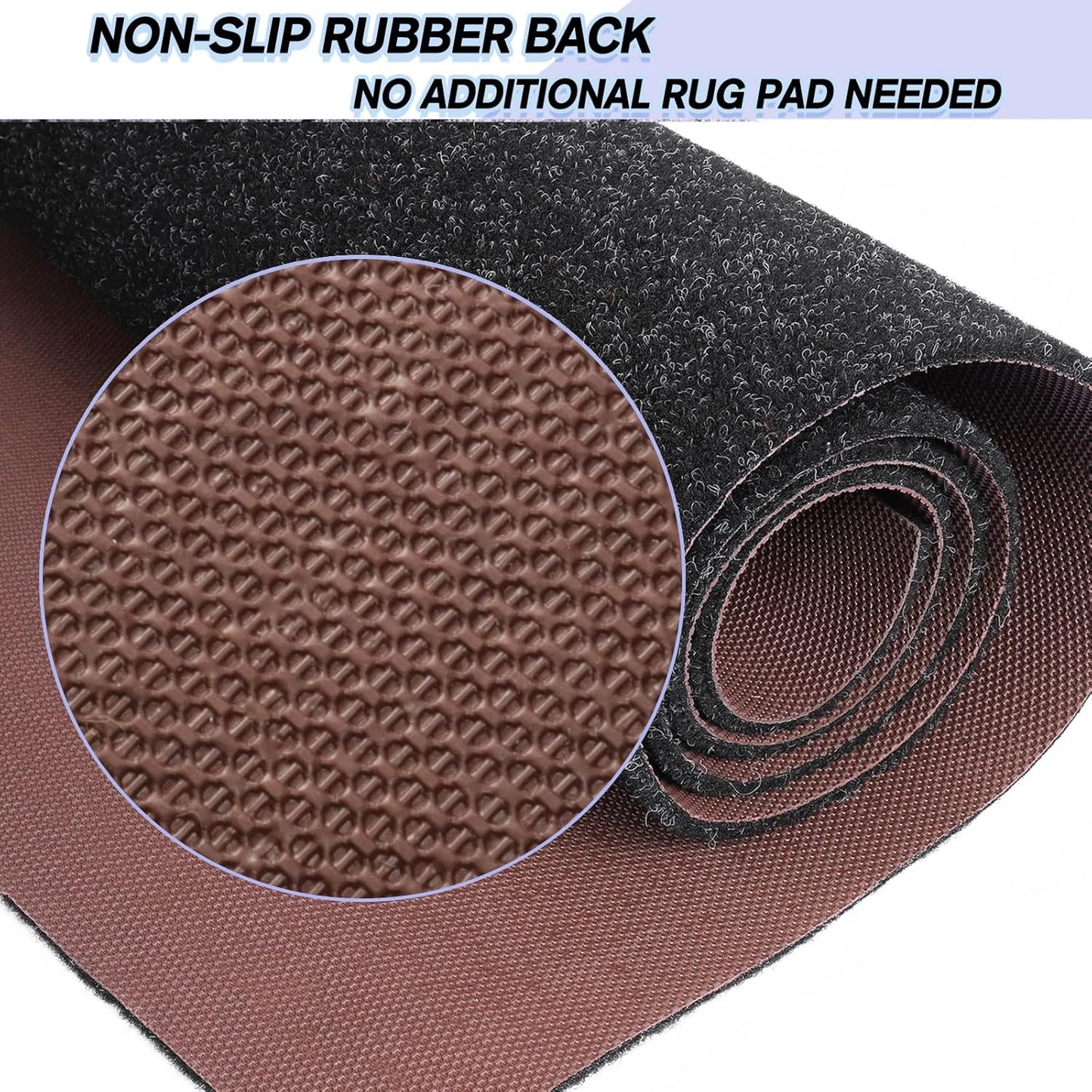 Custom Size Backed Non-Slip Area Rugs Runner, Easy Clean, Waterproof Runner Rugs for Hallway Entryway, Kitchen, Laundry, 3FT x 69FT, Black