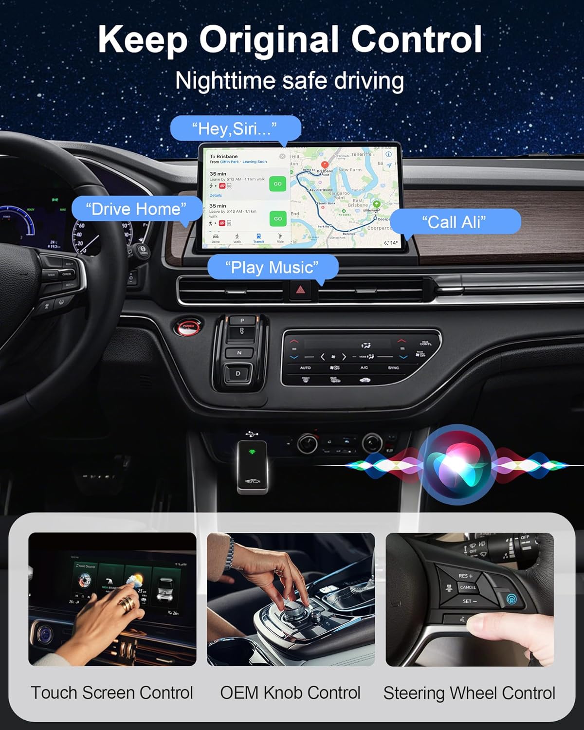Wireless CarPlay Adapter for iPhone 6+,2025 Upgraded Mini Carplay Wi-Fi 6, 5.8GHz Low Latency Convert Wired to Wireless Car Play Adapter for Apple, 2016+ Cars