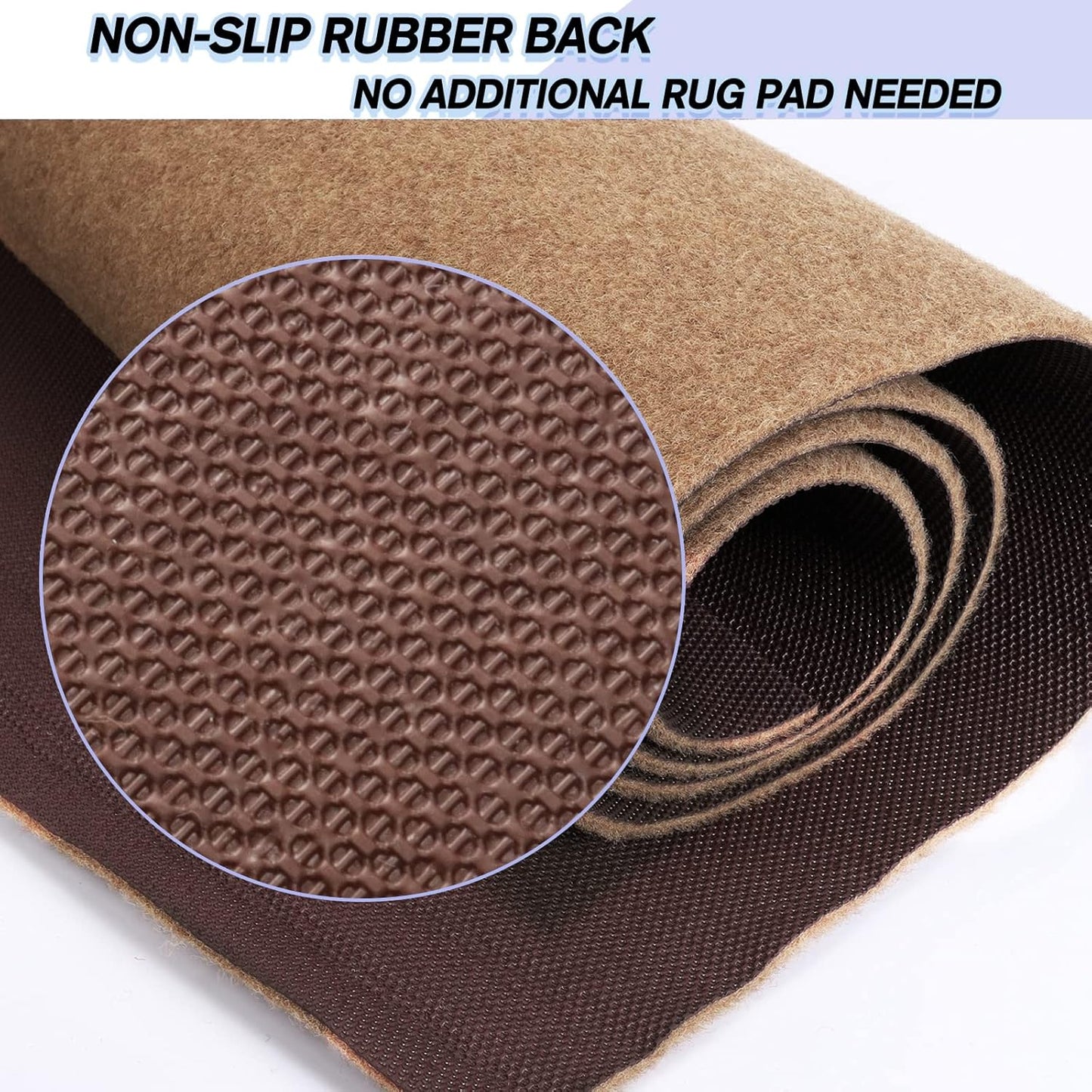 Custom Size Backed Non-Slip Area Rugs Runner, Easy Clean, Waterproof Runner Rugs for Hallway Entryway, Kitchen, Laundry, 3FT x 29FT, Beige
