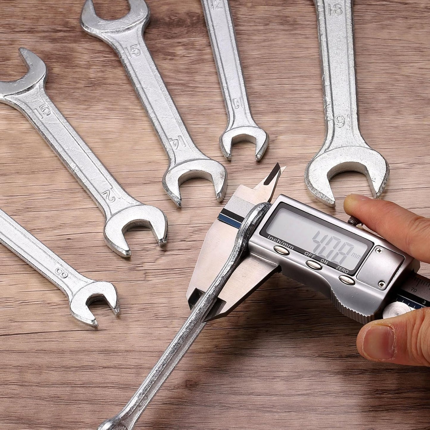 HARFINGTON 5pcs Double Open End Wrench 13mm x 14mm Metric 15 Degree Offset Angle Small Flat Head Wrench Galvanizing Open Ended Spanner for Automotive Repair Furniture Assembly