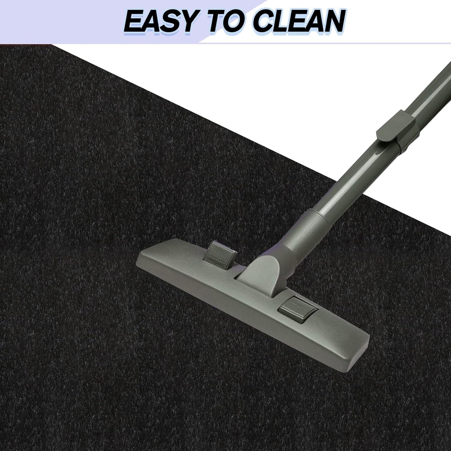 Custom Size Backed Non-Slip Area Rugs Runner, Easy Clean, Waterproof Runner Rugs for Hallway Entryway, Kitchen, Laundry, 3FT x 58FT, Black