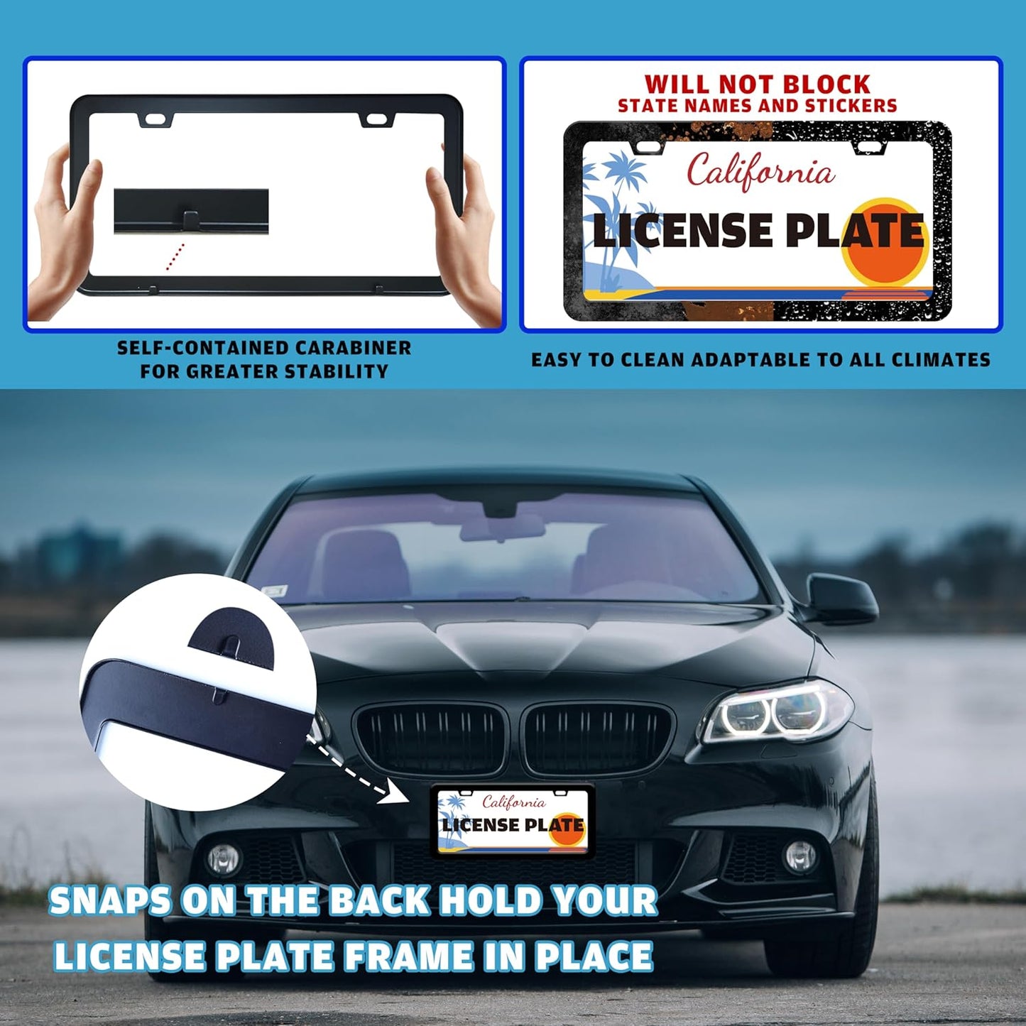 Gay Rainbow License Plate Frame Pride License Plate Holder Cartoon for Front or Rear Car Tags Stainless Steel Funny Car Decoration with Screws 6.3 X 12.2 in