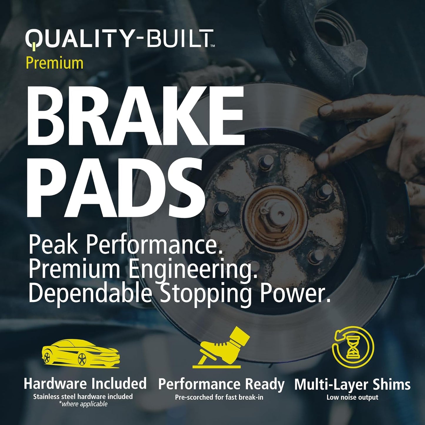 Premium Ceramic Rear Brake Pads (1001-0868C) Compatible with 2001-2017 Chrysler/Dodge/Jeep/Mitsubishi (200/Avenger/Caliber/Cirrus/Compass/Endeavor/Grandis/Lancer/Montero/Outlander)